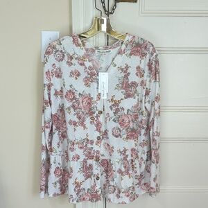 Wallflower Jeans Lightweight Women's Floral Soft Cardigan NWT